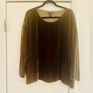Eileen Fisher Fairycore Edwardian Victorian Cottagegoth Velvet Silk Blouse 1X